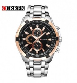 MONTRE CURREN 8023 SILVER CADRAN GOLD ET NOIR
