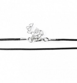 COLLIER CORDON NYLON CIRE GRIS