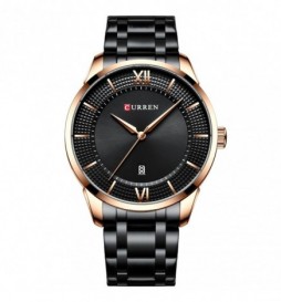 MONTRE CURREN 8356 NOIR CADRAN OR ET NOIR