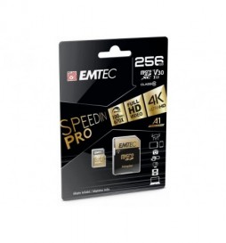 CARTE MICRO SDHC EMTEC 256GB SPEEDIN PRO CL10 100MB/S FULLHD 4K