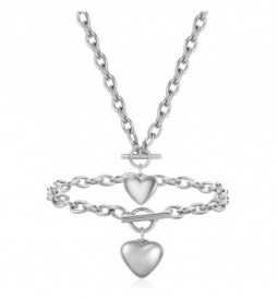 COLLIER COUR AVEC BRACELET ACIER