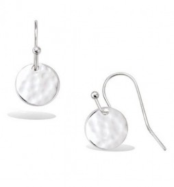 BOUCLE DOREILLES EN ARGENT 925 RHODIE PASTILLE MARTELEE