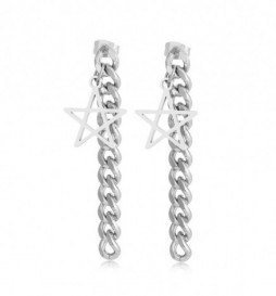 BOUCLE D OREILLE CHAIINE ETOILE