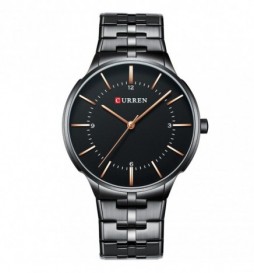 MONTRE CURREN 8321 NOIR CHIFFRE OR ROSE