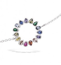 BRACELET EN ARGENT 925 RHODIE CERCLE RAINBOW