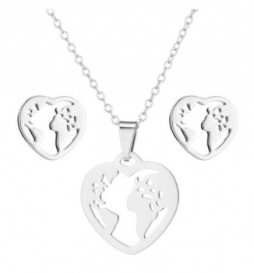 COLLIER COEUR AVEC BOUCLE D OREILLE