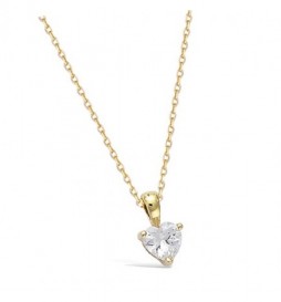 PENDENTIF EN PLAQUE OR  COEUR EN OXYDE 5MM 