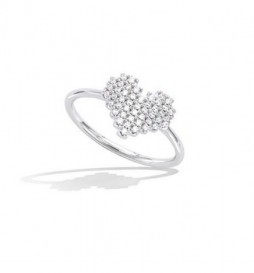 BAGUE EN ARGENT 925 RHODIE  COEUR PAVE OXYDES  TAILLE 58