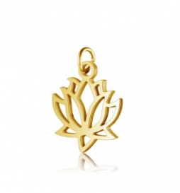 PENDENTIF ACIER FLEUR DE LYS DORE 