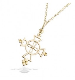 PENDENTIF EN PLAQUE OR  CROIX ETHIOPIAN