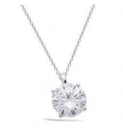 PENDENTIF EN ARGENT 925 RHODIE SOLITAIRE 10mm