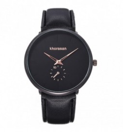 MONTRE KHORASAN  NOIR ET OR ROSE
