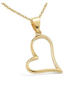 PENDENTIF EN PLAQUE OR  COEUR  EVIDE