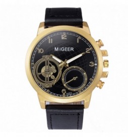MONTRE MIGEER NOIR ET OR 