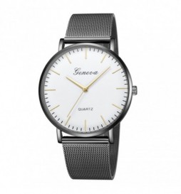 MONTRE GENEVA GRIS  CADRAN BLANC