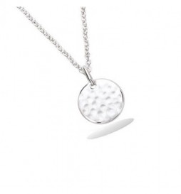 PENDENTIF EN ARGENT 925 RHODIE PASTILLE MARTELEE 10mm