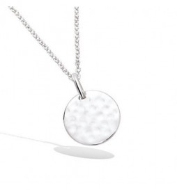 PENDENTIF EN ARGENT 925 RHODIE PASTILLE MARTELEE 12mm