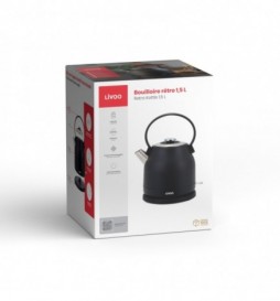 BOUILLOIRE LIVOO RÉTRO 1.5 L NOIR DOD202N