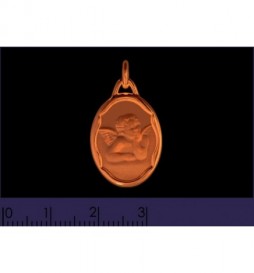 PENDENTIF EN PLAQUE OR ANGE