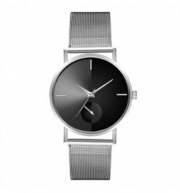 MONTRE NONAME GRIS CADRAN NOIR