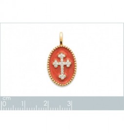 PENDENTIF EN PLAQUE OR  CROIX