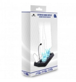 STATION DE CHARGE POUR 2 MANETTES ET CONSOLE, VENTILÉE POUR PS5