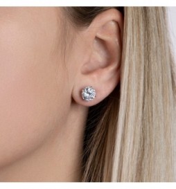 BOUCLE DOREILLES ARGENT 925 RHODIE CLOU AVEC OXYDE 