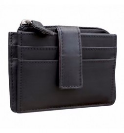 POCHETTE FAIT MAIN CUIR POLI ET CIRE NOIR