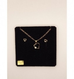  COFFRET PLAQUE OR  COEUR AJOURE AVEC OXYDES