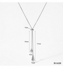 COLLIER ACIER GOUTTE DOUBLE 50CM