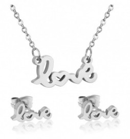 COLLIER LOVE AVEC BOUCLE D OREILLE ACIER