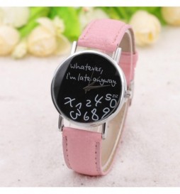 MONTRE WHATEVER IM LATE ANYWAY ROSE  CADRAN NOIR