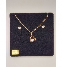  COFFRET PLAQUE OR  COEUR AJOURE AVEC UN OXYDE