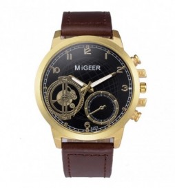 MONTRE MIGEER MARRON  ET OR 
