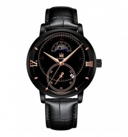 MONTRE SHAARMS NOIR AVEC CHIFFRE OR ROSE