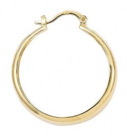 BOUCLE DOREILLES EN PLAQUE OR CREOLE 40MM  LARGE