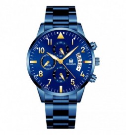 MONTRE SHAARMS BLEU AVEC CHIFFRE OR  