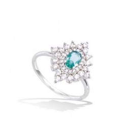 BAGUE EN ARGENT 925 RHODIE ETOILE SCINTILLANTE TAILLE 58