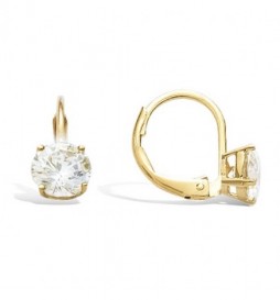 BOUCLE DOREILLES EN PLAQUE OR DORMEUSE OXYDE 6MM