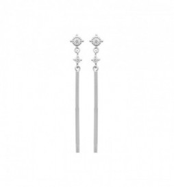 BOUCLE DOREILLES EN ARGENT 925 RHODIE PENDANTES RIGIDES