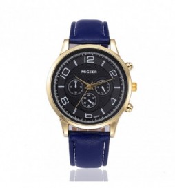 MONTRE MIGEER BLEU ET OR CADRAN NOIR
