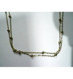 COLLIER ACIER DORE BOULE  60CM