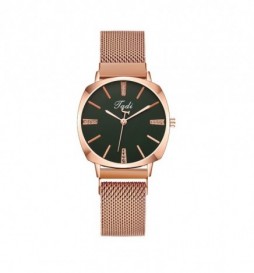 MONTRE JADI CADRAN VERT BRACELET OR ROSE