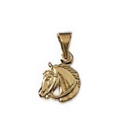 PENDENTIF PLAQUE OR TETE DE CHEVAL