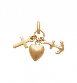 PENDENTIF PLAQUE OR TRILOGIE AMOUR 