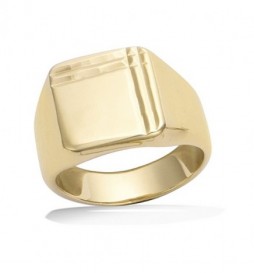 BAGUE CHEVALIERE EN PLAQUE OR  CARREE  TAILLE 66