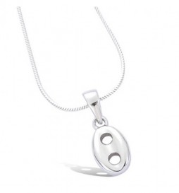 PENDENTIF ARGENT 925/1000 RHODIE GRAIN DE CAFE