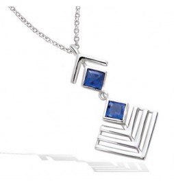 PENDENTIF EN ARGENT 925 RHODIE FORME GEOMETRIQUE