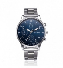 MONTRE NONAME CADRAN BLEU BRACELET SILVER 