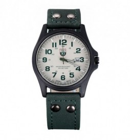 MONTRE SOKI VERT CADRAN BLANC